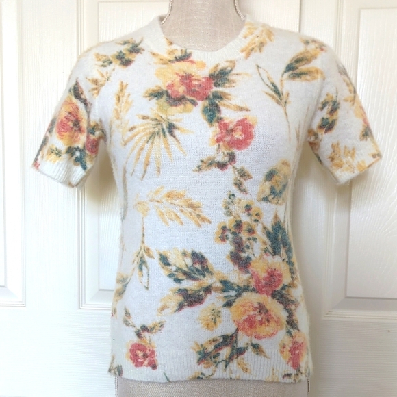Joie Sweaters - Joie Floral Short Sleeve Sweater